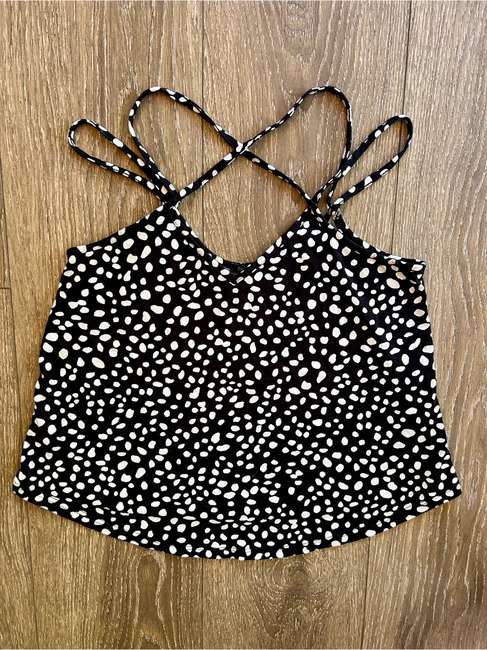Papermoon Black and White Spotted Crossback Cami
